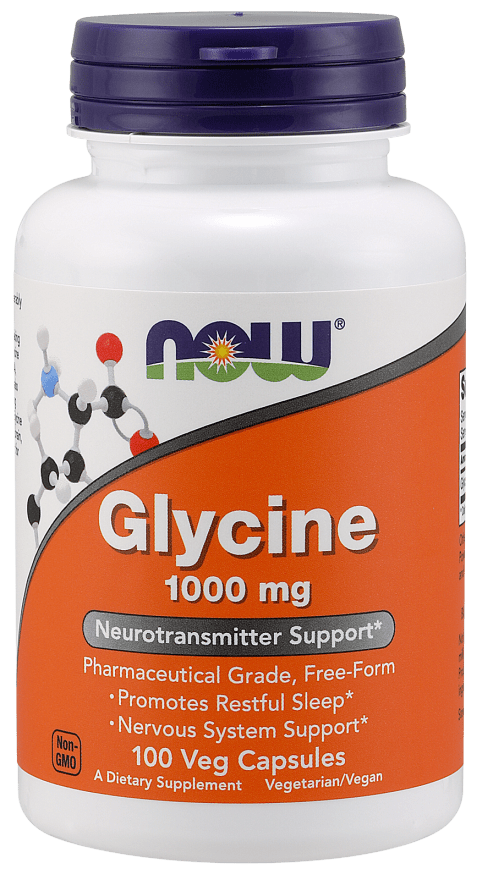 Амінокислота NOW Foods Glycine 1000 mg 100 VCaps,  мл, Now. Аминокислоты. 