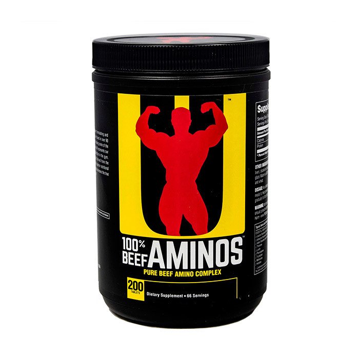 Комплекс аминокислот Universal 100% Beef Aminos (200 таб) юниверсал биф аминос,  мл, Universal Nutrition. Аминокислотные комплексы. 