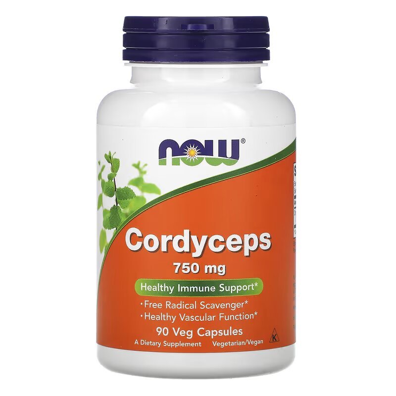 Now Натуральная добавка NOW Cordyceps 750 mg, 90 капсул, , 