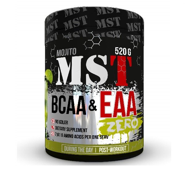 БЦАА MST BCAA&EAA zero (520 г) мст  cola-lime,  мл, MST Nutrition. BCAA. Снижение веса Восстановление Антикатаболические свойства Сухая мышечная масса 