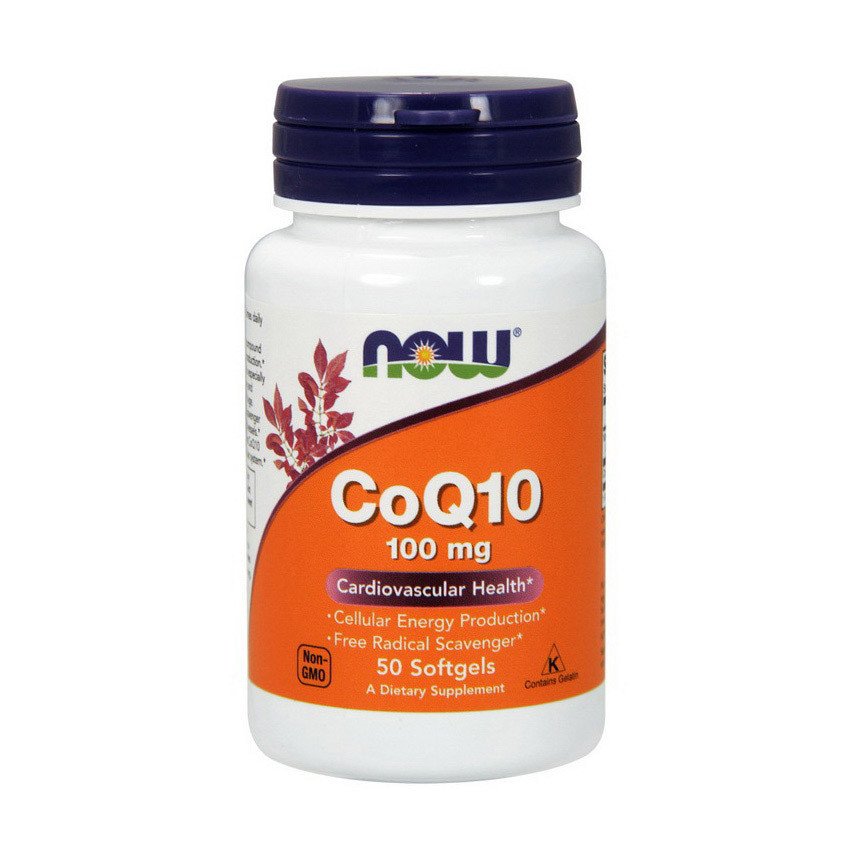 Коэнзим Q10 Now Foods CoQ10 100 mg (50 капс) нау фудс,  мл, Now. Коэнзим-Q10. Поддержание здоровья Антиоксидантные свойства Профилактика ССЗ Толерантность к физ. нагрузкам 