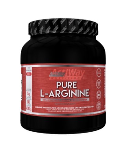 Pure L-Arginine, 400 g, ActiWay Nutrition. Arginina. recuperación Immunity enhancement Muscle pumping Antioxidant properties Lowering cholesterol Nitric oxide donor 