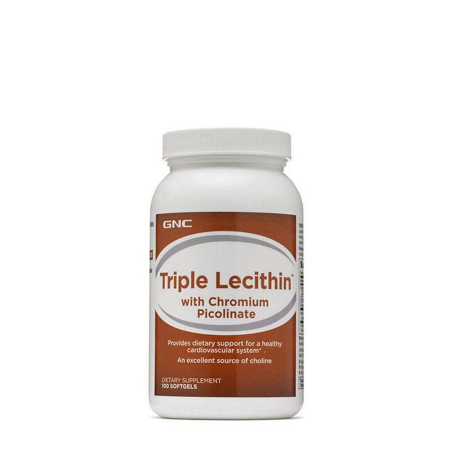 GNC Натуральная добавка GNC Triple Lecithin with Chromium Picolinate, 100 капсул, , 