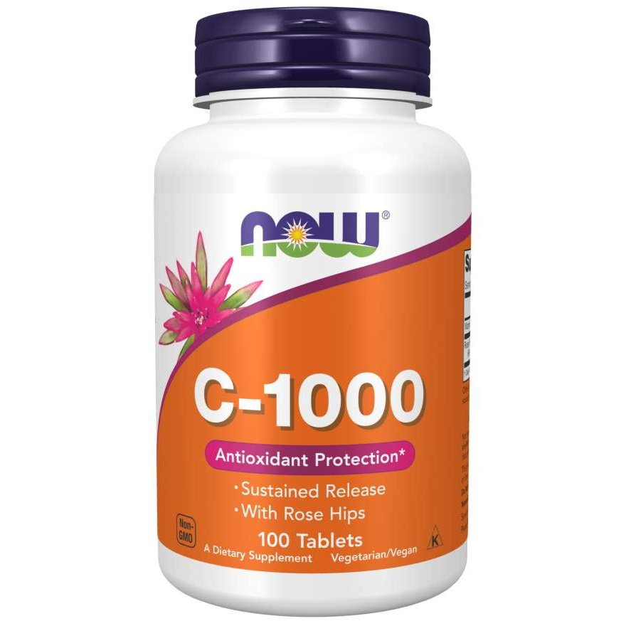 Витамины и минералы NOW Vitamin C-1000, 100 таблеток,  ml, Now. Vitamins and minerals. General Health Immunity enhancement 