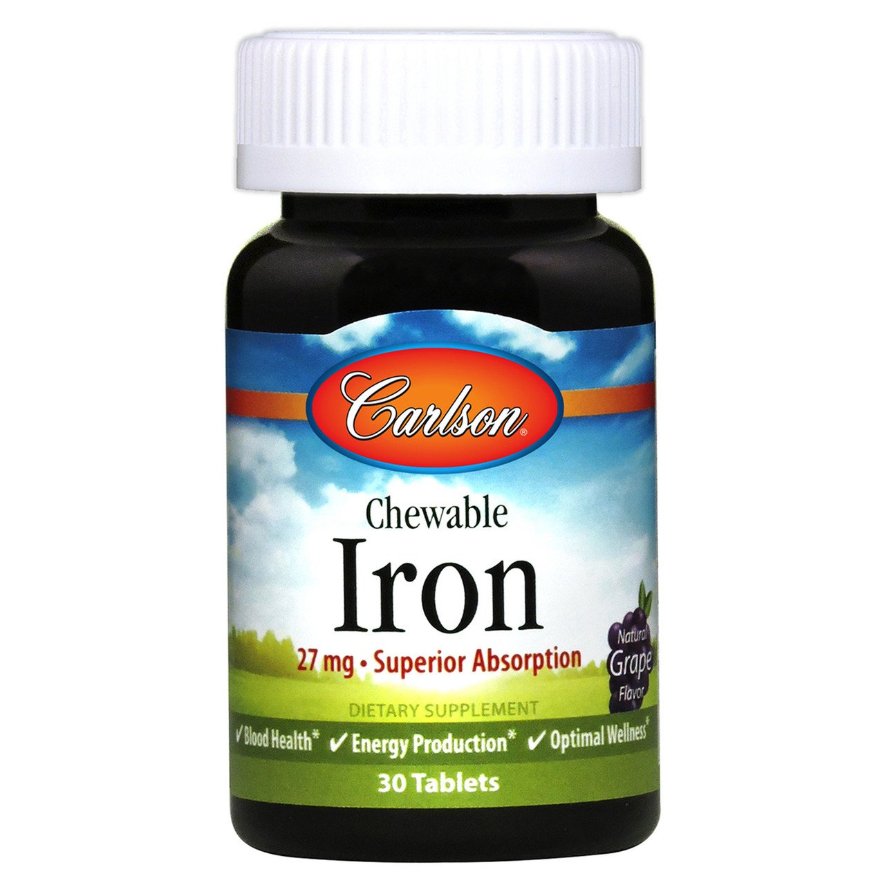 Хелатное Железо Carlson Labs Chewable Iron 27 мг (60 таблеток) карлсон лабс,  мл, Carlson Labs. Железо. Поддержание здоровья 