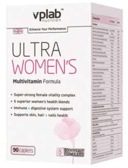 Ultra Women's, 90 шт, VPLab. Витаминно-минеральный комплекс. Поддержание здоровья Укрепление иммунитета 
