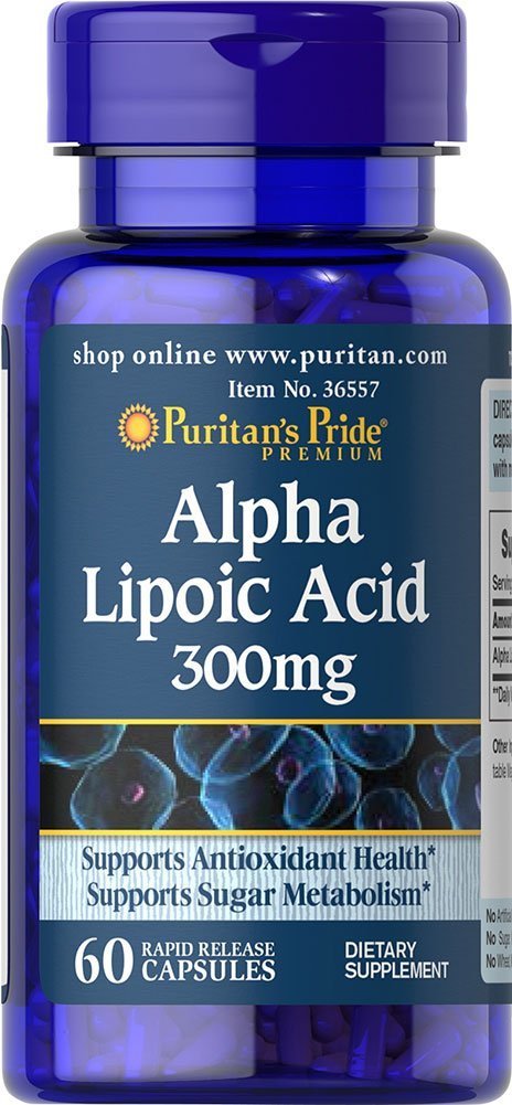 Alpha Lipoic Acid 300 mg, 60 шт, Puritan's Pride. Альфа-липоевая кислота. Поддержание здоровья Регуляция углеводного обмена Регуляция жирового обмена 