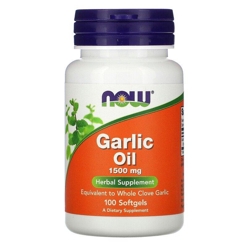 Garlic Oil 1500 mg NOW Foods 100 Softgels,  мл, Now. Спец препараты. 