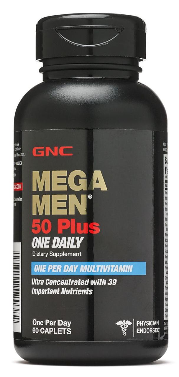 Витамины и минералы GNC Mega Men 50 Plus One Daily, 60 каплет,  мл, GNC. Витамины и минералы. Поддержание здоровья Укрепление иммунитета 