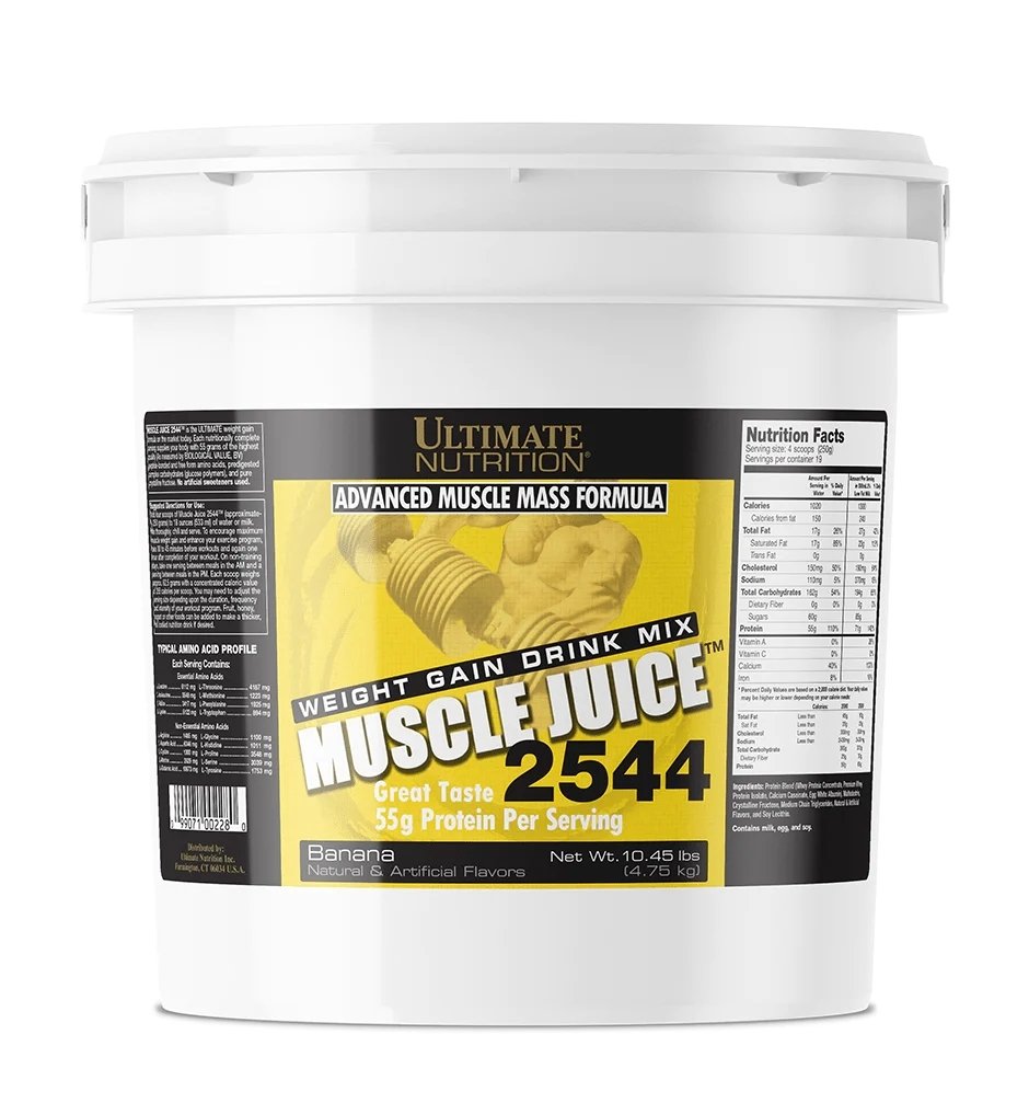 Гейнер Ultimate Muscle Juice 2544, 4.75 кг Банан,  ml, Ultimate Nutrition. Ganadores. Mass Gain Energy & Endurance recuperación 