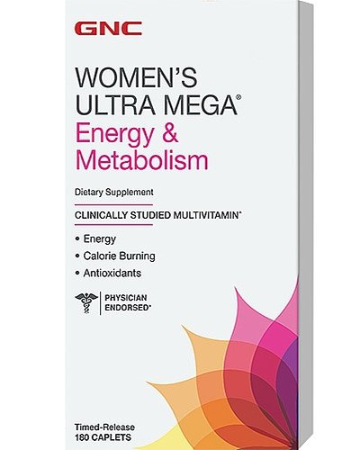 Women's Ultra Mega Energy & Metabolism, 180 шт, GNC. Витаминно-минеральный комплекс. Поддержание здоровья Укрепление иммунитета 