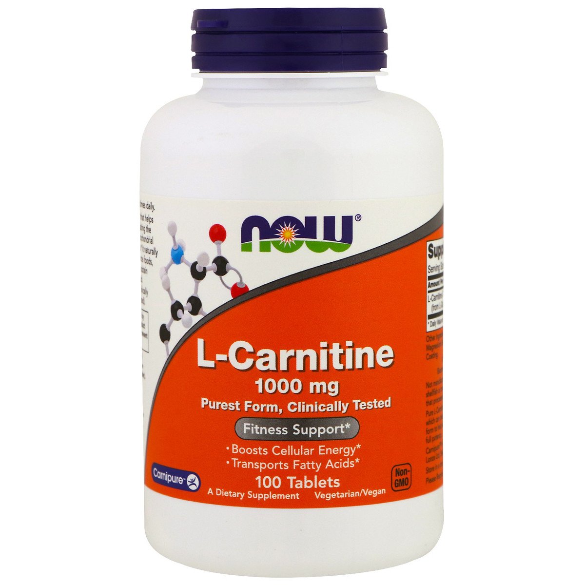 Now Л-карнитин, L-Carnitine, Now Foods Foods, 1000 мг, 100 таблеток  нау фудс, , 