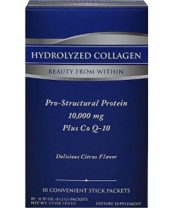 Hydrolyzed Collagen, 10 piezas, Puritan's Pride. Colágeno. General Health Ligament and Joint strengthening Skin health 