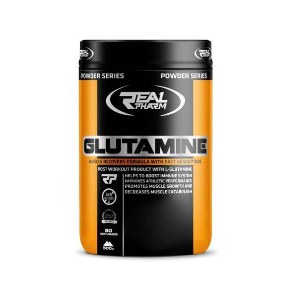 Глютамин Real Pharm Glutamine 500 грамм Апельсин,  мл, Real Pharm. Глютамин. Набор массы Восстановление Антикатаболические свойства 