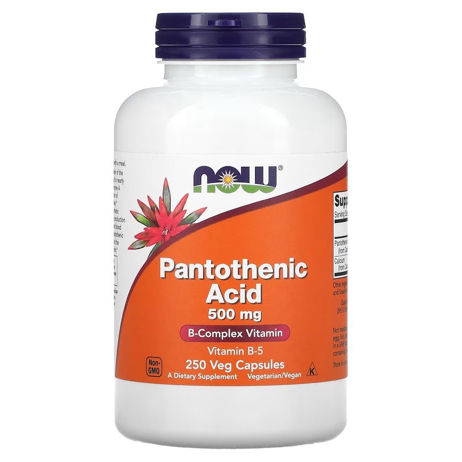 Витамины и минералы NOW Pantothenic Acid 500 mg, 250 вегакапсул,  ml, Now. Vitaminas y minerales. General Health Immunity enhancement 