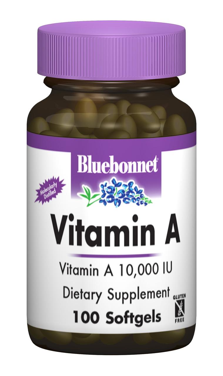 Bluebonnet Nutrition Витамин А 10000, Bluebonnet Nutrition, 100 желатиновых капсул, , 