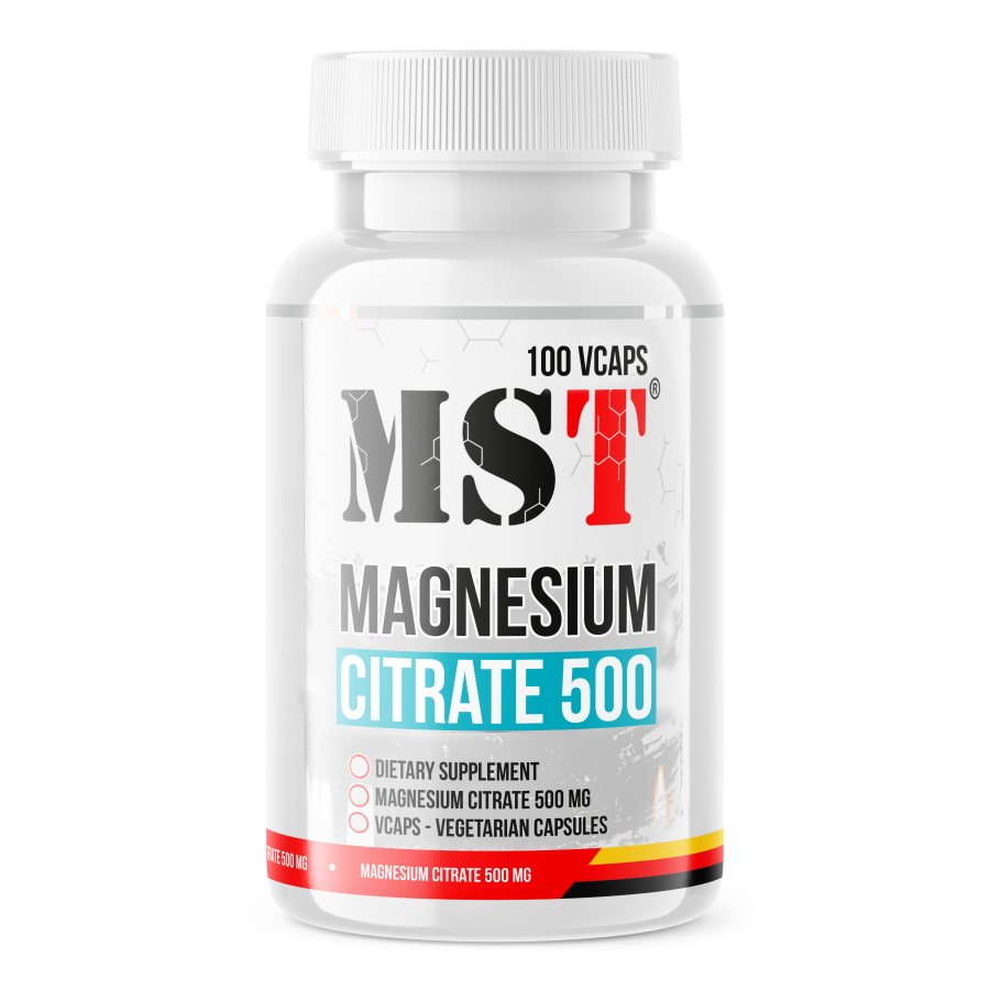 Витамины и минералы MST Magnesium Citrate 500 mg, 100 капсул,  ml, MST Nutrition. Vitamins and minerals. General Health Immunity enhancement 