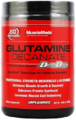 Glutamine Decanate, 300 г, Muscle Meds. Глютамин. Набор массы Восстановление Антикатаболические свойства 