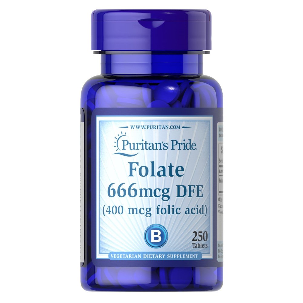 Витамины и минералы Puritan's Pride Folic Acid 400 mcg, 250 таблеток,  ml, Puritan's Pride. Vitamins and minerals. General Health Immunity enhancement 