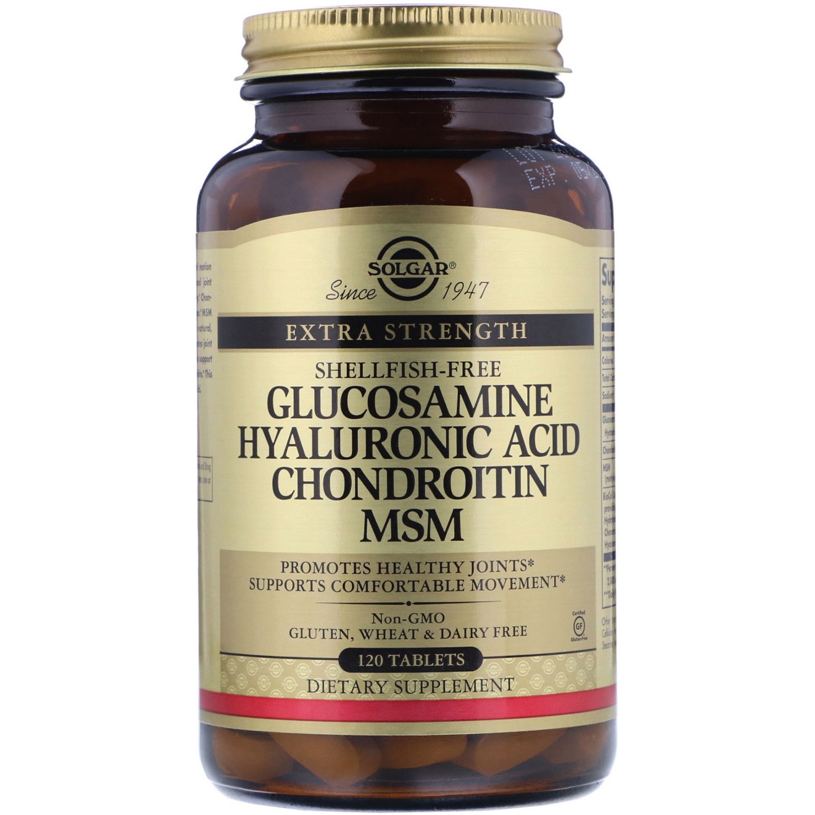 Glucosamine Hyaluronic Acid Chondroitin MSM, 120 шт, Solgar. Глюкозамин Хондроитин. Поддержание здоровья Укрепление суставов и связок 