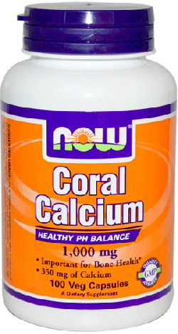 Coral Calcium 1000 mg, 100 шт, Now. Кальций Ca. 