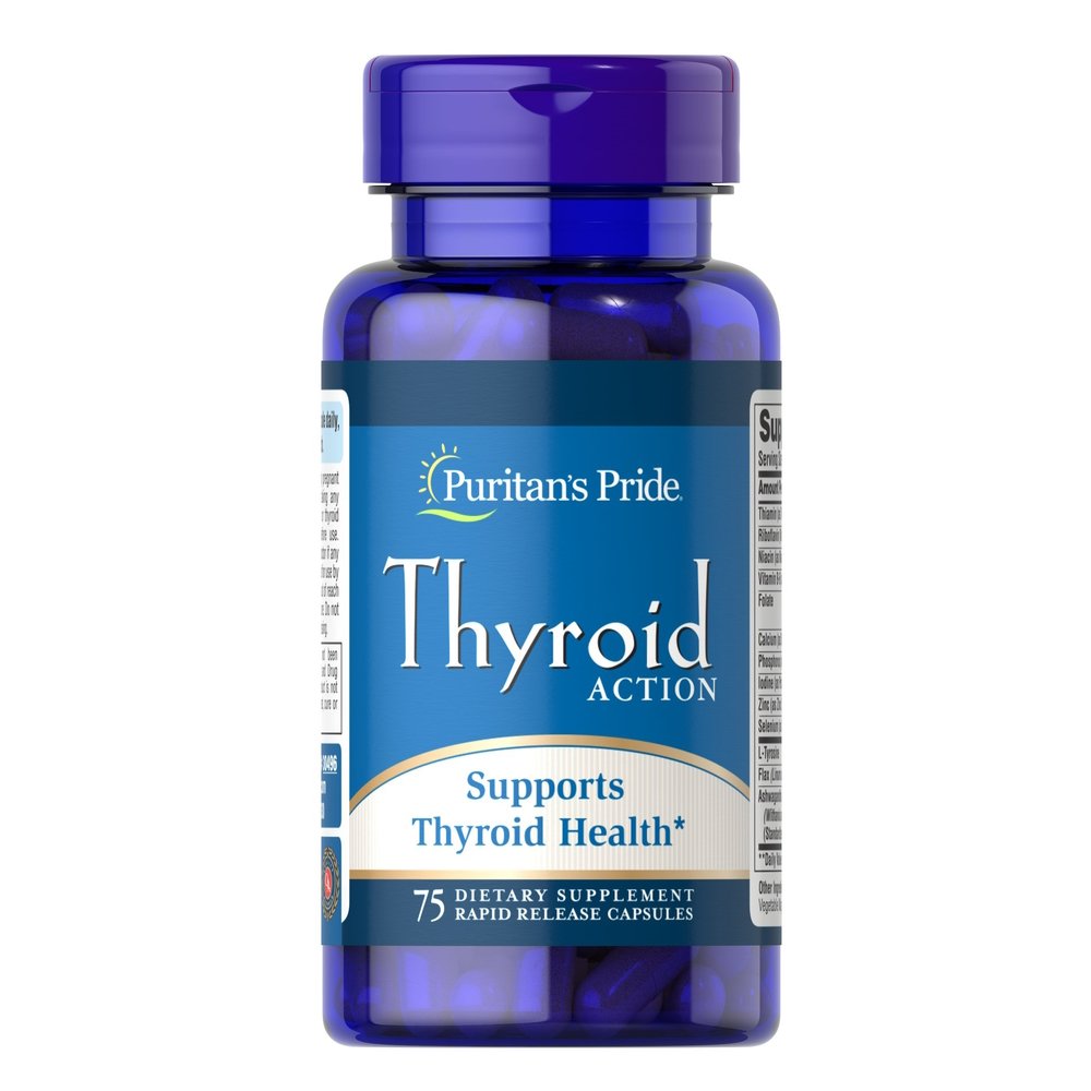 Витамины и минералы Puritan's Pride Thyroid Action, 75 капсул,  мл, Puritan's Pride. Витамины и минералы. Поддержание здоровья Укрепление иммунитета 