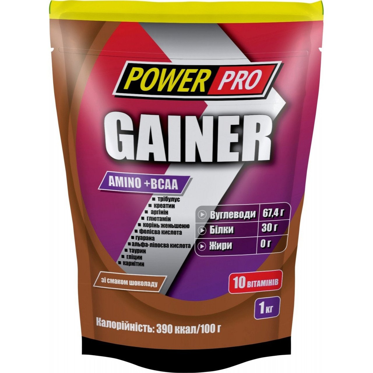 Power Pro Гейнер для набора массы Power Pro Gainer (1 кг) павер про Банан, , 