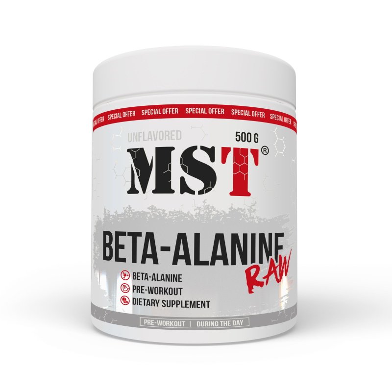 Предтренировочный комплекс MST Beta-Alanine Raw, 500 грамм,  мл, MST Nutrition. Предтренировочный комплекс. Энергия и выносливость 