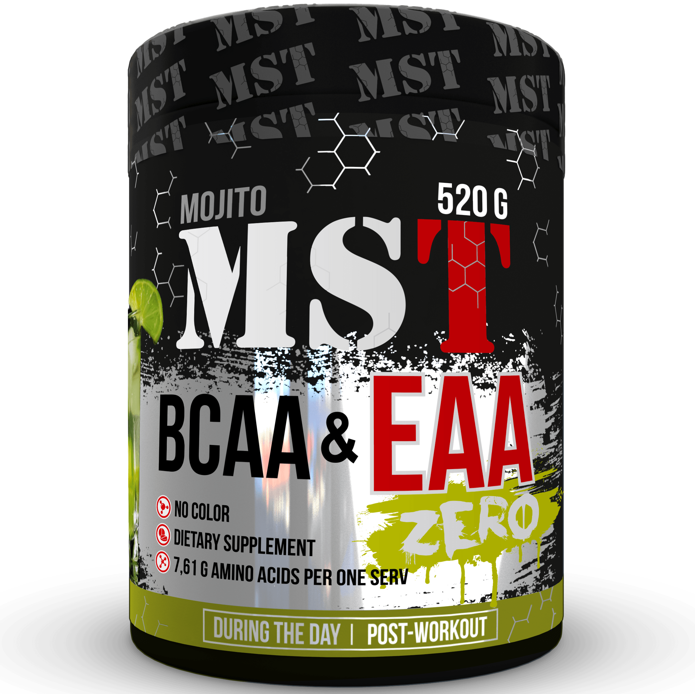 BCAA & EAA Zero, 520 g, MST Nutrition. Complejo de aminoácidos. 
