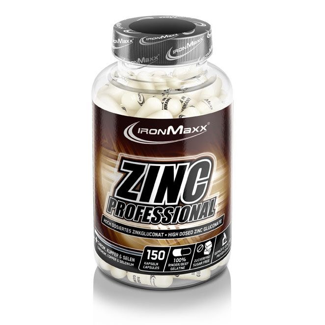 Витамины и минералы IronMaxx Zinc Professional, 150 капсул,  ml, IronMaxx. Vitamins and minerals. General Health Immunity enhancement 