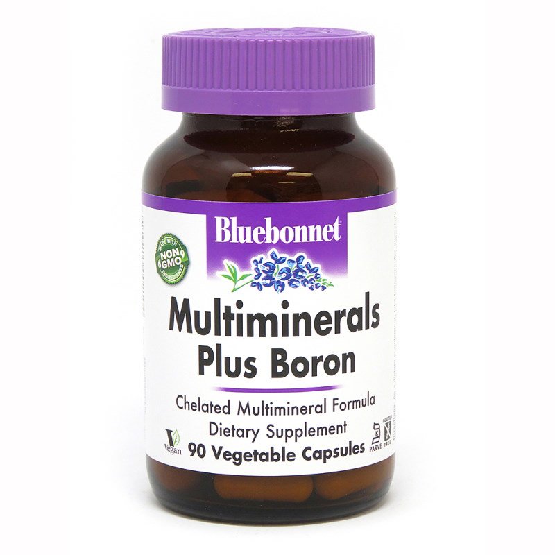 Витамины и минералы Bluebonnet Multiminerals Plus Boron, 90 вегакапсул,  ml, Bluebonnet Nutrition. Vitaminas y minerales. General Health Immunity enhancement 