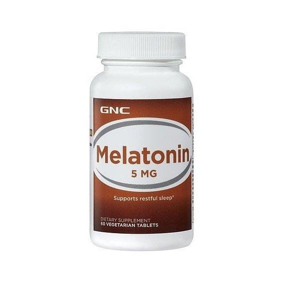 Мелатонін GNC Melatonin 5 мг 60 tabs,  мл, GNC. Мелатонин. Улучшение сна Восстановление Укрепление иммунитета Поддержание здоровья 