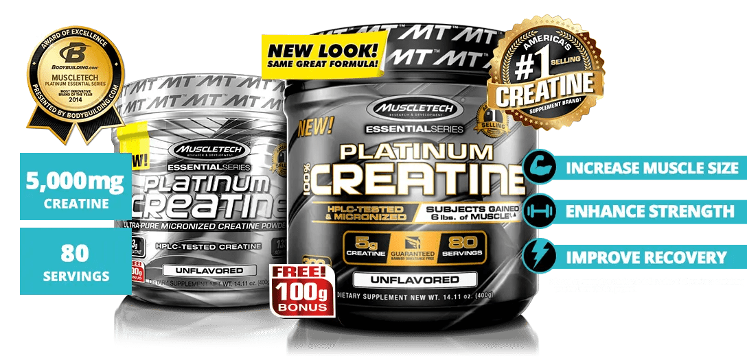 MuscleTech Platinum 100% Creatine 400g / 80 servings,  мл, MuscleTech. Креатин