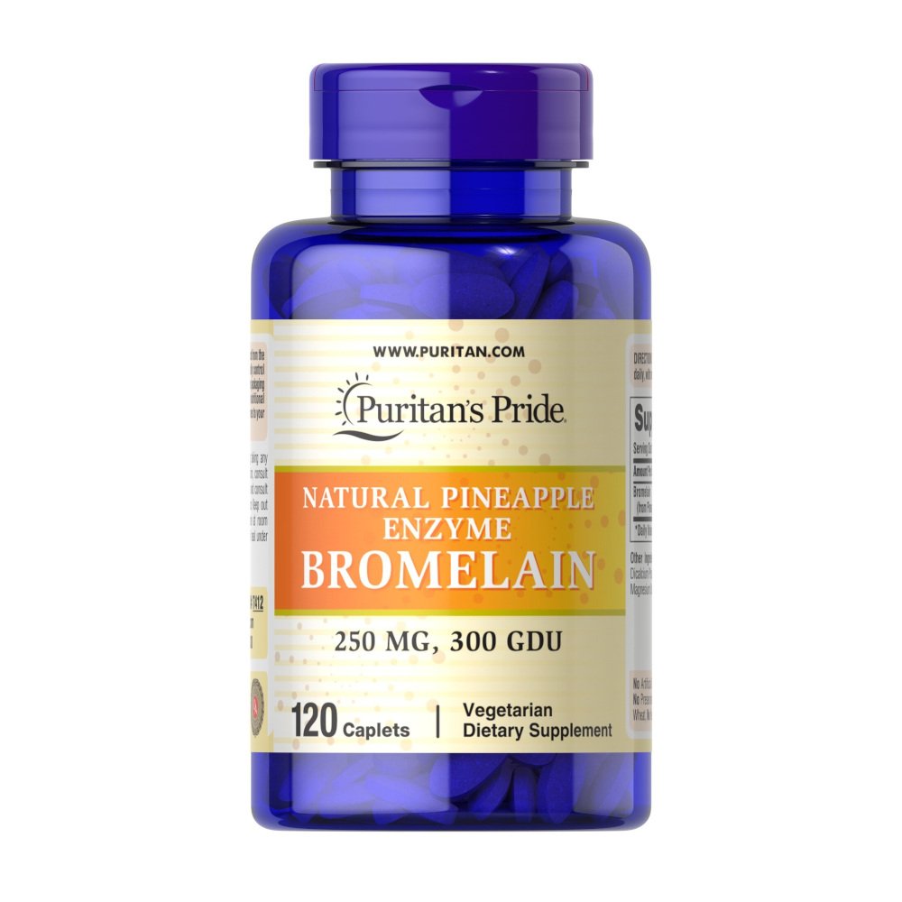Puritan's Pride Натуральная добавка Puritan's Pride Bromelain 250 mg, 120 каплет, , 