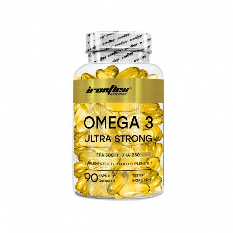 Жирные кислоты IronFlex Omega 3 Ultra Strong, 90 капсул,  ml, IronFlex. Fats. General Health 