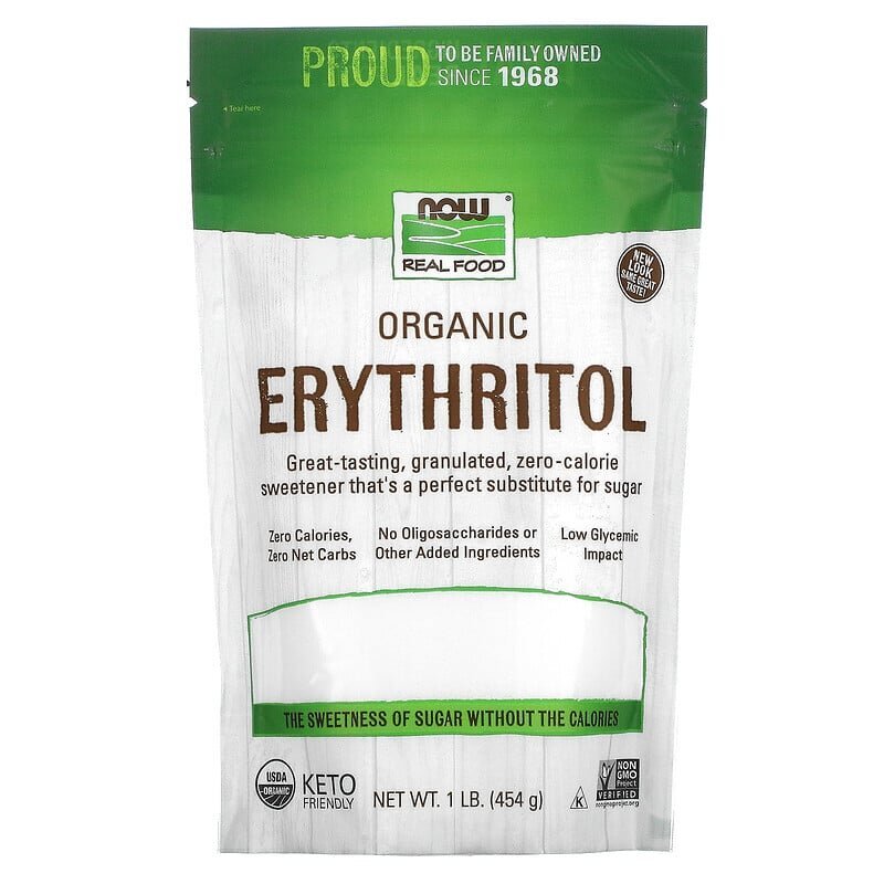 Заменитель питания NOW Organic Erythritol, 454 грамм,  мл, Now. Заменитель питания. 