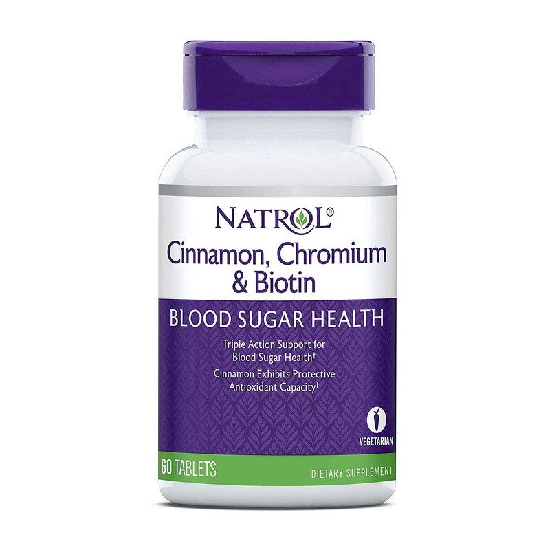 Natrol Хром + Биотин Natrol Cinnamon, Chromium & Biotin 60 таблеток, , 