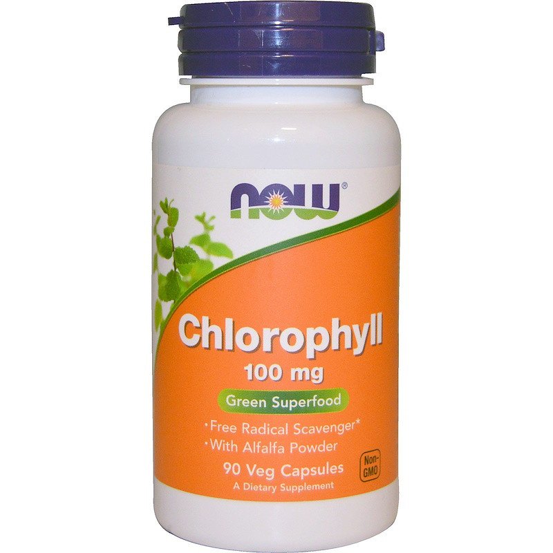 Chlorophyll 100 mg NOW Foods 90 Caps,  мл, Now. Спец препараты. 
