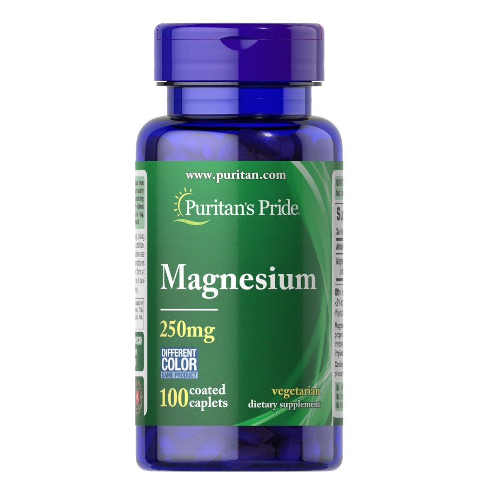 Витамины и минералы Puritan's Pride Magnesium 250 mg, 100 каплет,  ml, Puritan's Pride. Vitamins and minerals. General Health Immunity enhancement 